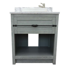 Load image into Gallery viewer, 31&quot; Single vanity in Gray Ash finish with White Carrara top and round sink - 400101-GYA-WMRD