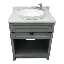 Load image into Gallery viewer, 31&quot; Single vanity in Gray Ash finish with White Carrara top and round sink - 400101-GYA-WMRD
