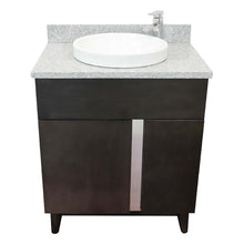 Load image into Gallery viewer, 31&quot; Single vanity in Silvery Brown finish with Gray granite top and round sink - 400200-SB-GYRD