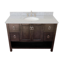 Load image into Gallery viewer, 49&quot; Single vanity in Silvery Brown finish with Gray granite top and oval sink - 400300-SB-GYO