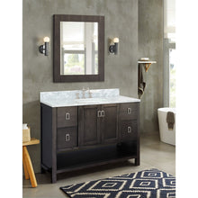 Load image into Gallery viewer, 49&quot; Single vanity in Silvery Brown finish with White Carrara top and oval sink - 400300-SB-WMO