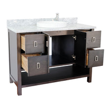 Load image into Gallery viewer, 49&quot; Single vanity in Silvery Brown finish with White Carrara top and round sink - 400300-SB-WMRD