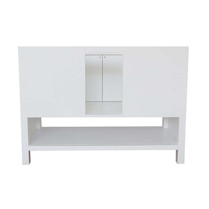 49" Single vanity in White finish with Black Galaxy top and oval sink - 400300-WH-BGO