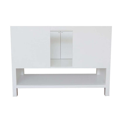 49" Single vanity in White finish with Black Galaxy top and rectangle sink - 400300-WH-BGR