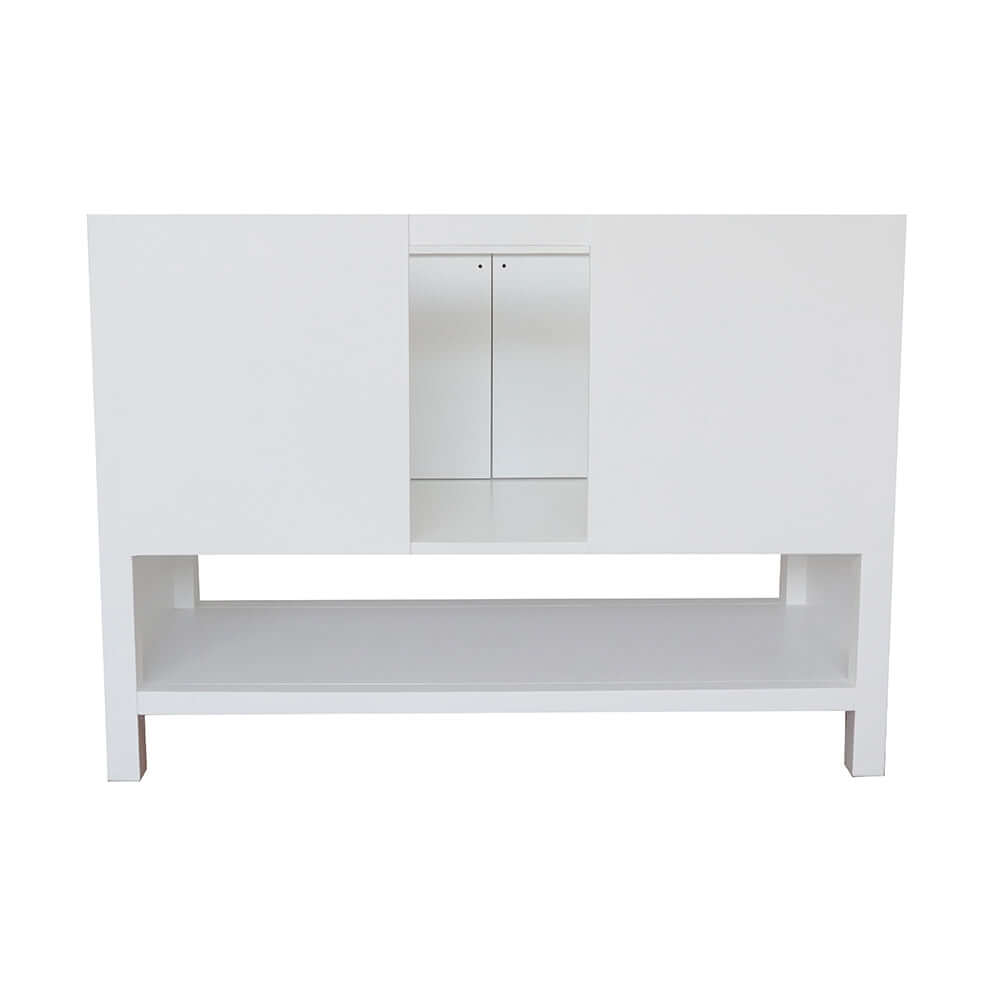 49" Single vanity in White finish with Gray granite top and rectangle sink - 400300-WH-GYR