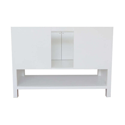 49" Single vanity in White finish with Gray granite top and rectangle sink - 400300-WH-GYR