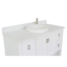 Load image into Gallery viewer, 49&quot; Single vanity in White finish with White Quartz top and round sink - 400300-WH-WERD