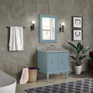 31" Single Vanity in Aqua Blue Finish with Gray Concrete Top and Rectangle Sink - 400400-AB-CTDG