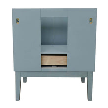 Load image into Gallery viewer, 31&quot; Single vanity in Aqua Blue finish with Gray granite top and oval sink - 400400-AB-GYO
