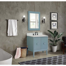Load image into Gallery viewer, 31&quot; Single vanity in Aqua Blue finish with White Quartz top and oval sink - 400400-AB-WEO