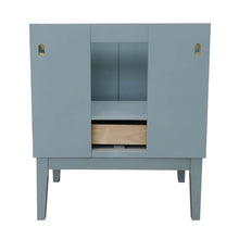 Load image into Gallery viewer, 31&quot; Single vanity in Aqua Blue finish with White Carrara top and oval sink - 400400-AB-WMO