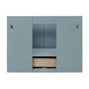 31" Single wall mount vanity in Aqua Blue finish with White Carrara top and round sink - 400400-CAB-AB-WMRD