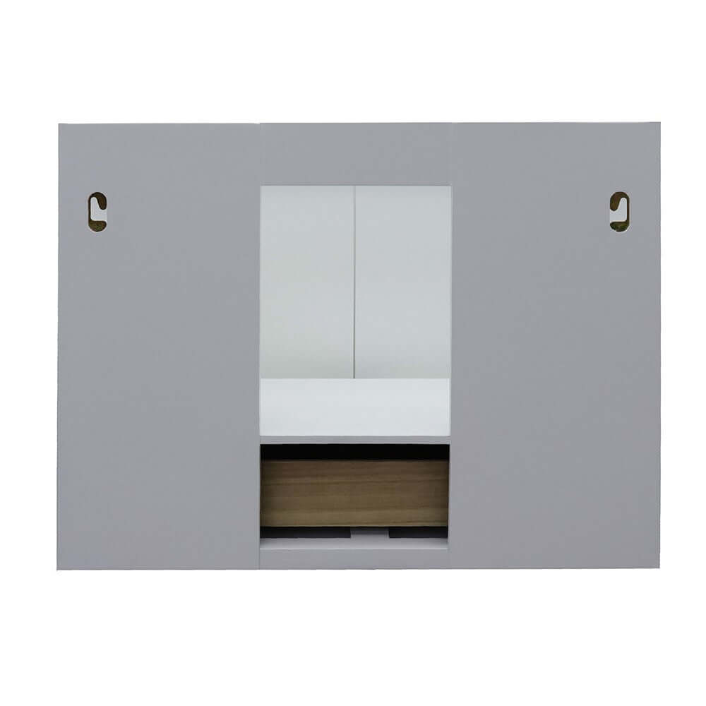 31" Single wall mount vanity in White finish with Black Galaxy top and rectangle sink - 400400-CAB-WH-BGR