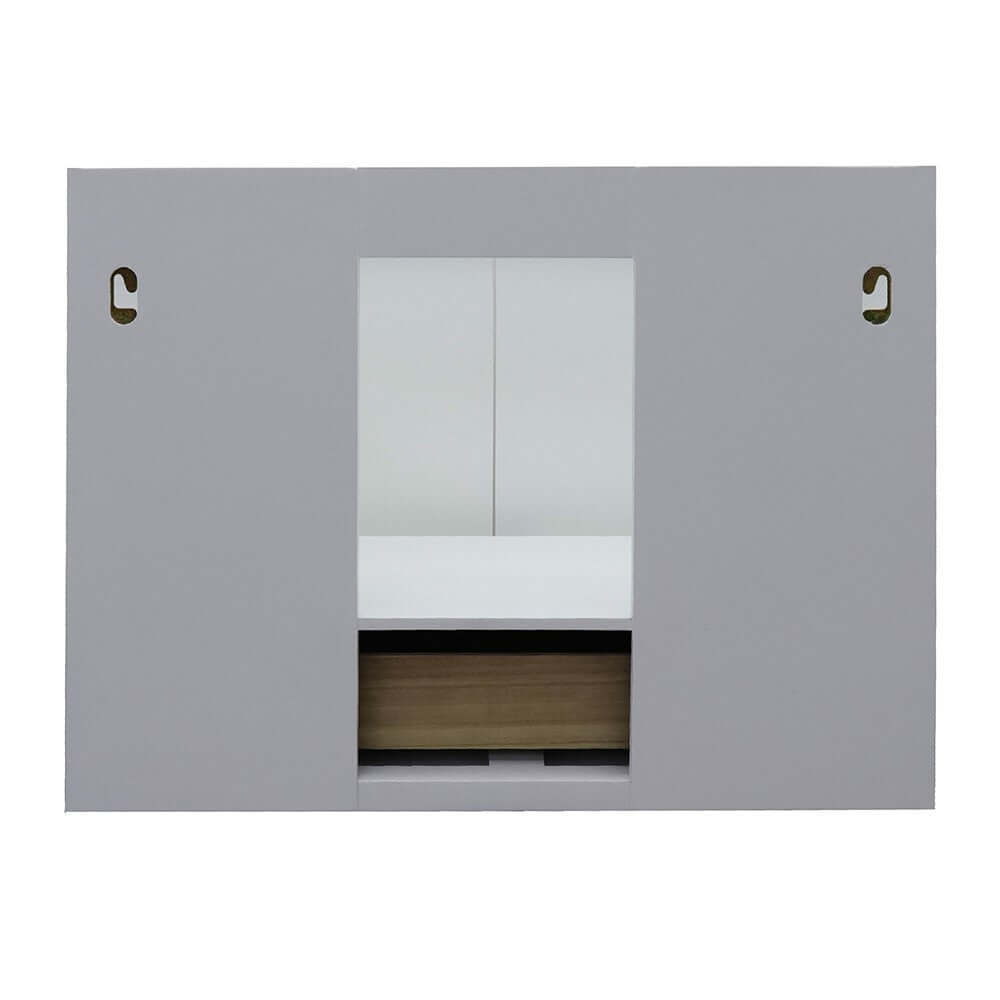 31" Single wall mount vanity in White finish with Gray granite top and rectangle sink - 400400-CAB-WH-GYR