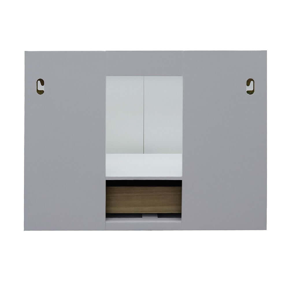 31" Single wall mount vanity in White finish with White Quartz top and rectangle sink - 400400-CAB-WH-WER