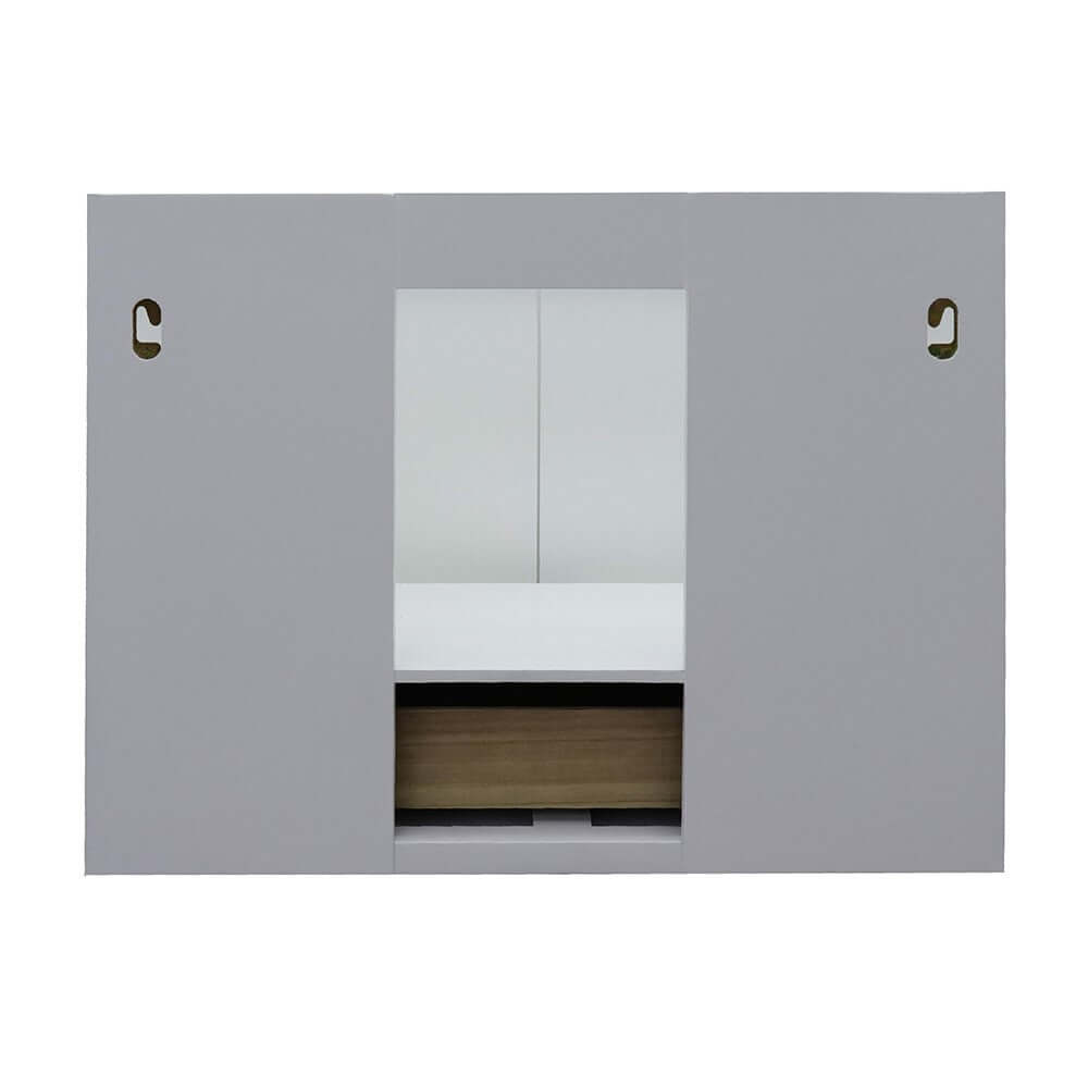 31" Single wall mount vanity in White finish with White Carrara top and oval sink - 400400-CAB-WH-WMO