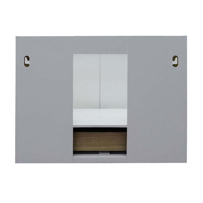 31" Single wall mount vanity in White finish with White Carrara top and round sink - 400400-CAB-WH-WMRD