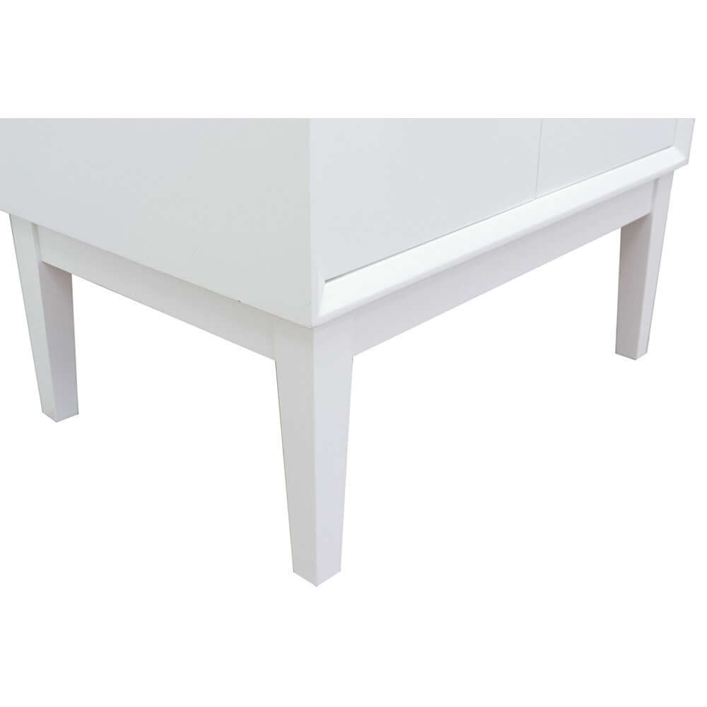 31" Single vanity in White finish with Black Galaxy top and round sink - 400400-WH-BGRD