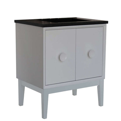 31" Single Vanity in White Finish with Black Concrete Top and Rectangle Sink - 400400-WH-CTBL