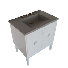 Load image into Gallery viewer, 31&quot; Single Vanity in White Finish with Gray Concrete Top and Rectangle Sink - 400400-WH-CTDG