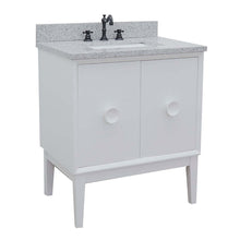 Load image into Gallery viewer, 31&quot; Single vanity in White finish with Gray granite top and rectangle sink - 400400-WH-GYR