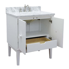 Load image into Gallery viewer, 31&quot; Single vanity in White finish with White Carrara top and oval sink - 400400-WH-WMO