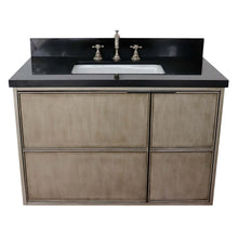 Load image into Gallery viewer, 37&quot; Single wall mount vanity in Linen Brown finish with Black Galaxy top and rectangle sink - 400500-CAB-LN-BGR