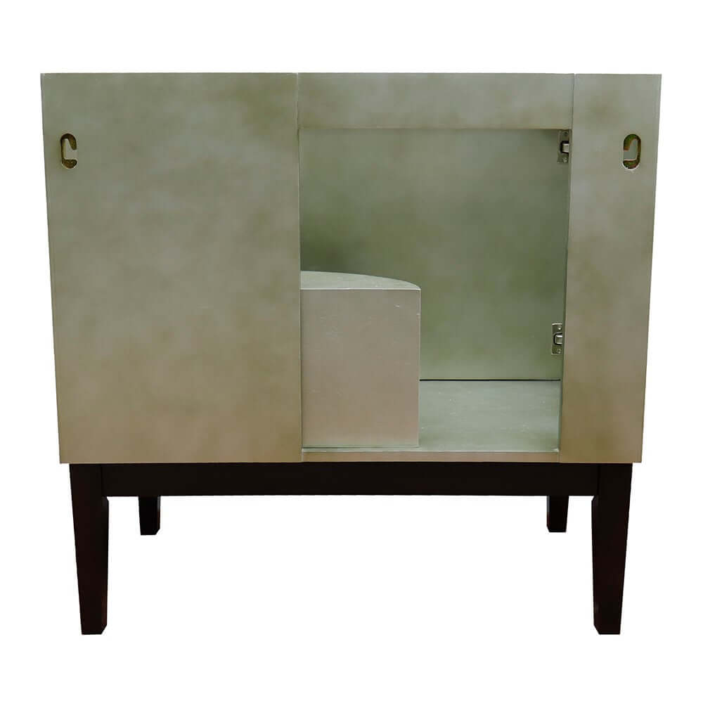 37" Single vanity in Linen Brown finish with Black Galaxy top and oval sink - 400500-LN-BGO