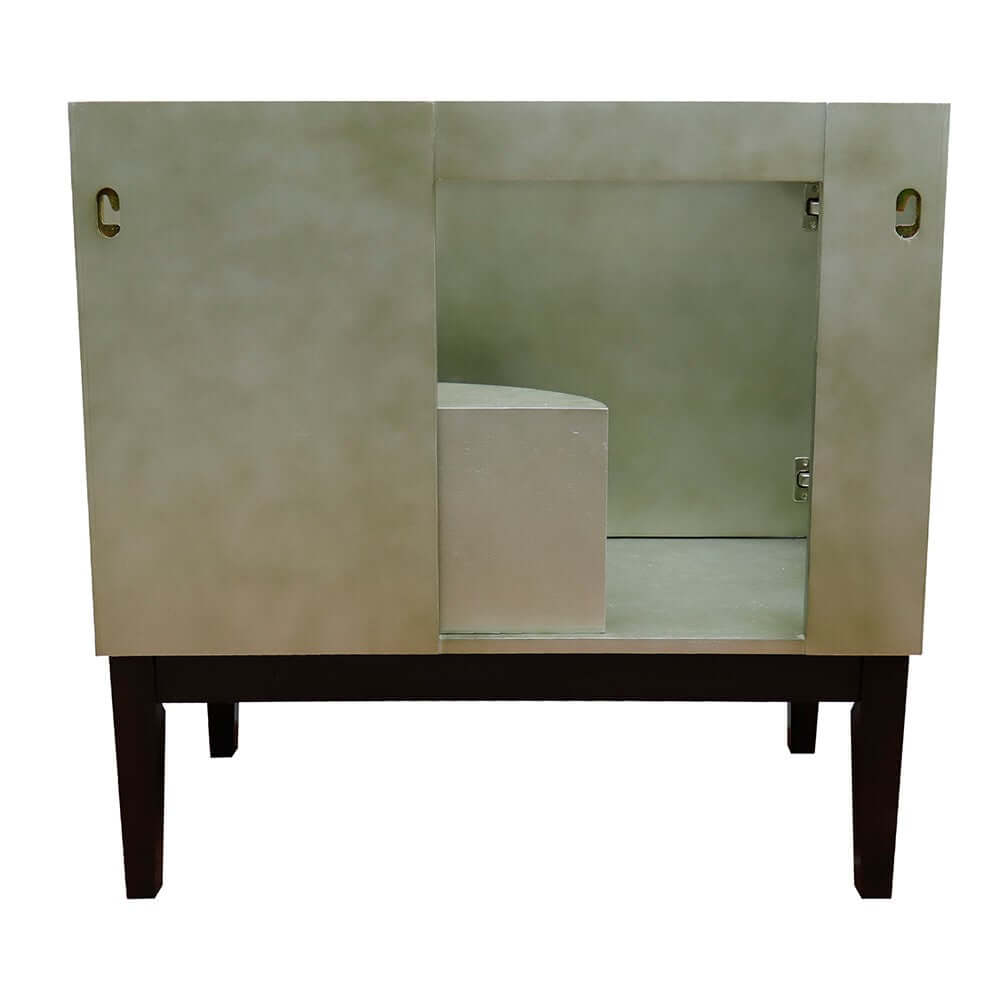 37" Single vanity in Linen Brown finish with Gray granite top and rectangle sink - 400500-LN-GYR