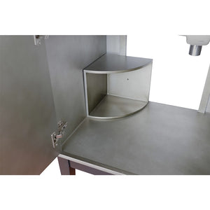 37" Single vanity in Linen Brown finish with White Quartz top and round sink - 400500-LN-WERD