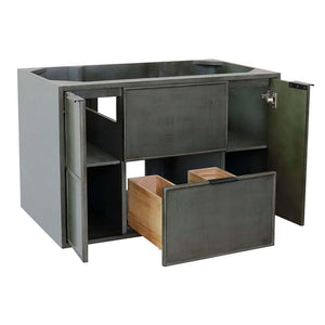 36" Single wall mount vanity in Linen Gray finish - cabinet only - 400501-CAB-LY