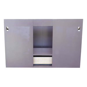 37" Single wall mount vanity in Cappuccino finish with Gray granite top and round sink - 400503-CAB-CP-GYRD