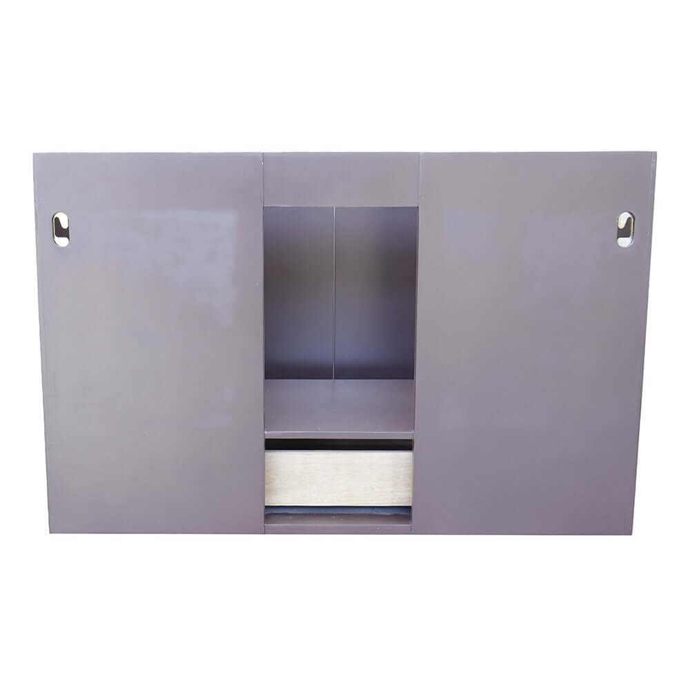 37" Single wall mount vanity in Cappuccino finish with Gray granite top and rectangle sink - 400503-CAB-CP-GYR