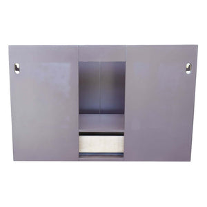37" Single wall mount vanity in Cappuccino finish with White Carrara top and round sink - 400503-CAB-CP-WMRD