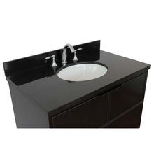 Load image into Gallery viewer, 37&quot; Single vanity in Cappuccino finish with Black Galaxy top and oval sink - 400503-CP-BGO