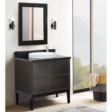Load image into Gallery viewer, 37&quot; Single vanity in Cappuccino finish with Black Galaxy top and round sink - 400503-CP-BGRD