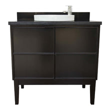 Load image into Gallery viewer, 37&quot; Single vanity in Cappuccino finish with Black Galaxy top and round sink - 400503-CP-BGRD