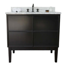 Load image into Gallery viewer, 37&quot; Single vanity in Cappuccino finish with White Carrara top and rectangle sink - 400503-CP-WMR