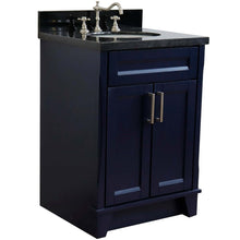 Load image into Gallery viewer, 25&quot; Single sink vanity in Blue finish with Black galaxy granite and oval sink - 400700-25-BU-BGO