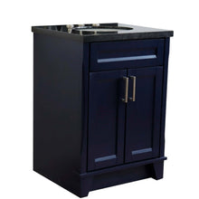Load image into Gallery viewer, 25&quot; Single sink vanity in Blue finish with Black galaxy granite and oval sink - 400700-25-BU-BGO