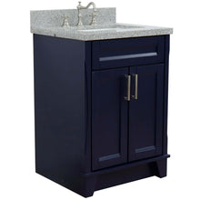 Load image into Gallery viewer, 25&quot; Single sink vanity in Blue finish with Gray granite and rectangle sink - 400700-25-BU-GYR