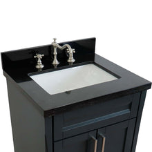 Load image into Gallery viewer, 25&quot; Single sink vanity in Dark Gray finish with Black galaxy granite and rectangle sink - 400700-25-DG-BGR