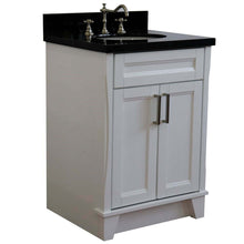 Load image into Gallery viewer, 25&quot; Single sink vanity in White finish with Black galaxy granite and oval sink - 400700-25-WH-BGO