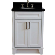 Load image into Gallery viewer, 25&quot; Single sink vanity in White finish with Black galaxy granite and oval sink - 400700-25-WH-BGO