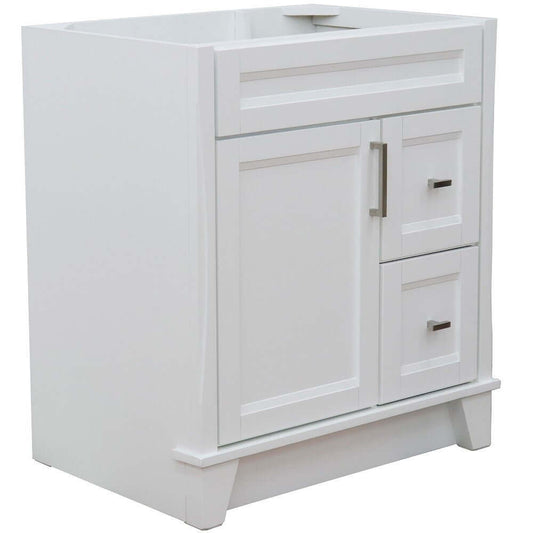 30" Single sink vanity in White finish- cabinet only - 400700-30-WH