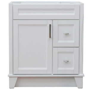 30" Single sink vanity in White finish- cabinet only - 400700-30-WH