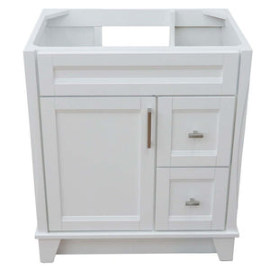 30" Single sink vanity in White finish- cabinet only - 400700-30-WH