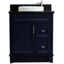 Load image into Gallery viewer, 31&quot; Single sink vanity in Blue finish with Black galaxy granite with round sink - 400700-31-BU-BGRD