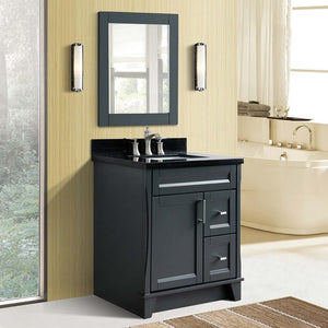 31" Single sink vanity in Dark Gray finish with Black galaxy granite with rectangle sink - 400700-31-DG-BGR