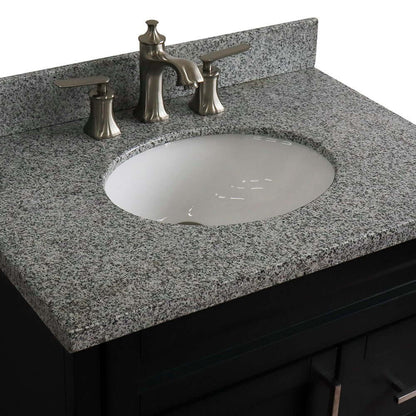 31" Single sink vanity in Dark Gray finish with Gray granite with oval sink - 400700-31-DG-GYO